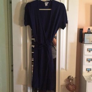 Calvin Klein Navy Blue Wrap Dress Size L